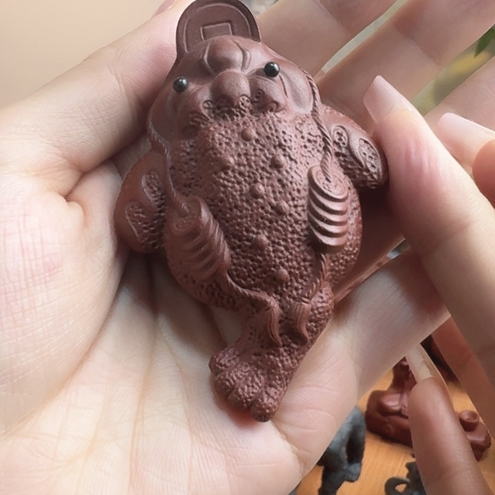 紫砂茶宠小金蟾摆件