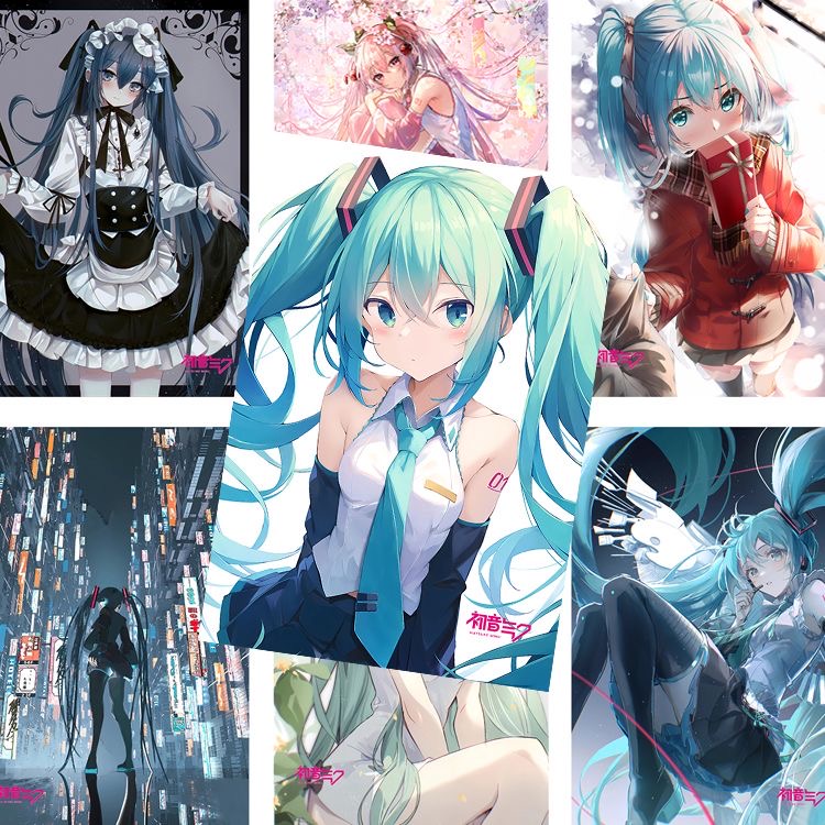 初音未来海报海报墙贴周边新款房间壁画卧室高清壁纸宿舍超大墙贴