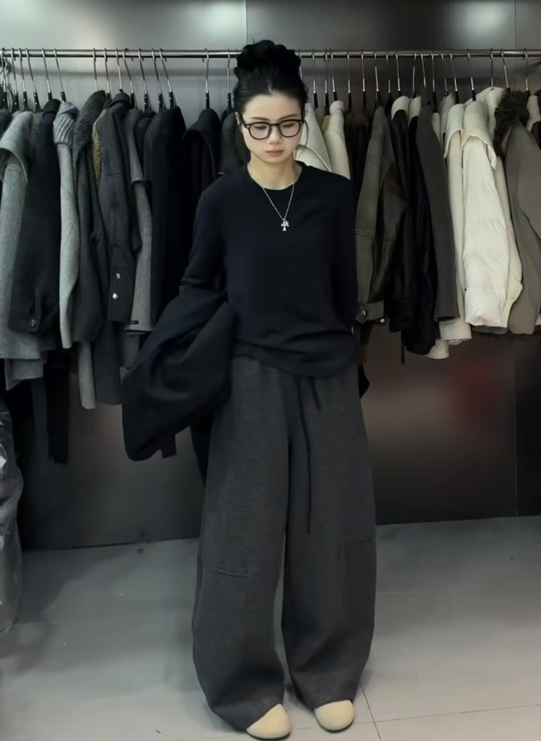 50302【PINGJIE】2025长袖加绒打底时尚休闲潮流舒适百搭洋气T恤