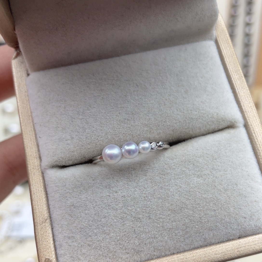 银S925镶嵌淡水珍珠戒指F17