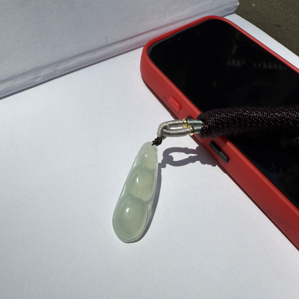 晴水福豆简约精美寓意四季平安玉石挂件