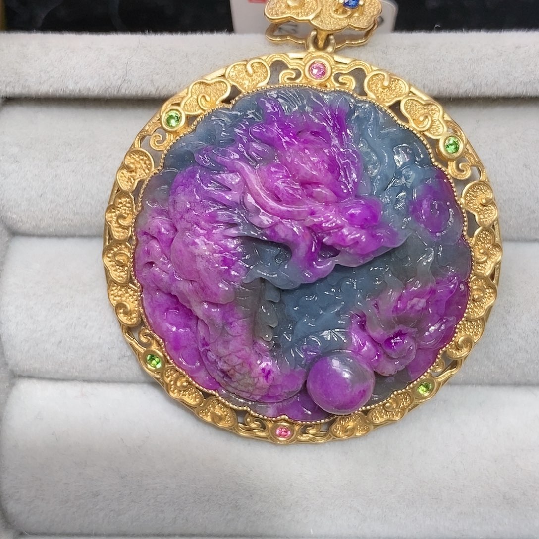 苏纪石（舒俱来）18K金镶嵌吊坠(不含链)