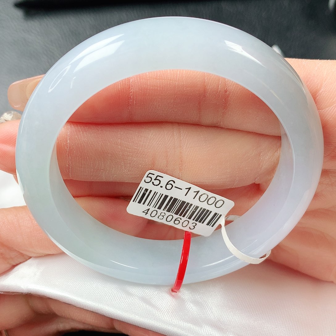 翡翠手镯未镶嵌冰天空蓝正圈55圈口 53号