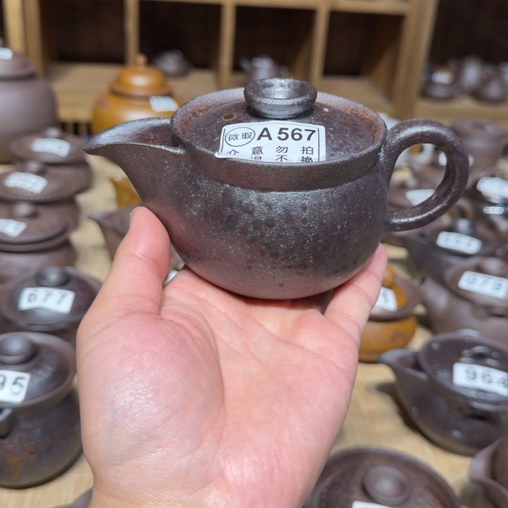 杯粗瓷茶具素胎无釉盖碗