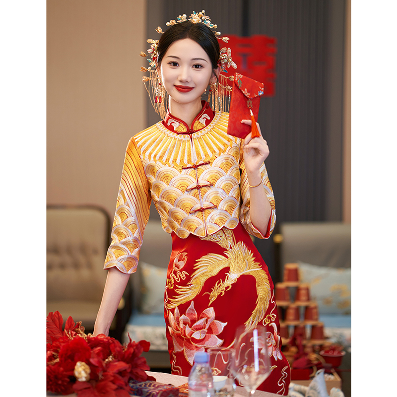 何超莲同款秀禾服2025新款婚服结婚敬酒服旗袍中式嫁衣新娘龙凤褂