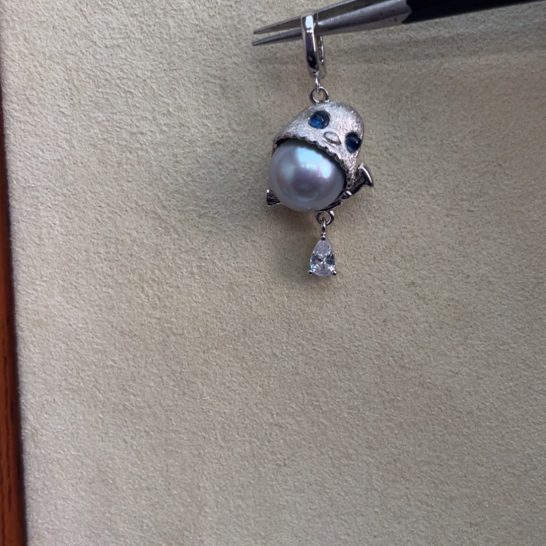 海水珍珠银S925镶嵌吊坠(不含链)