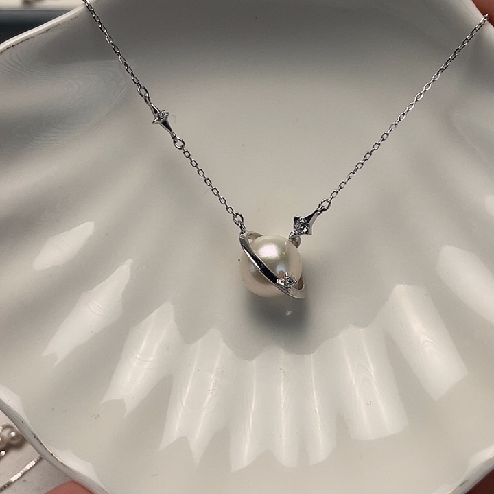 淡水珍珠颈饰银S925镶嵌