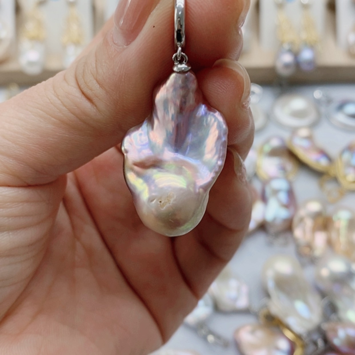 【闪购商品】淡水珍珠耳饰银S925镶嵌未****