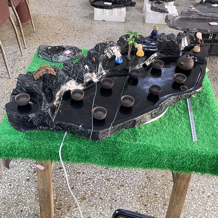 简***单天然灵璧奇石茶盘