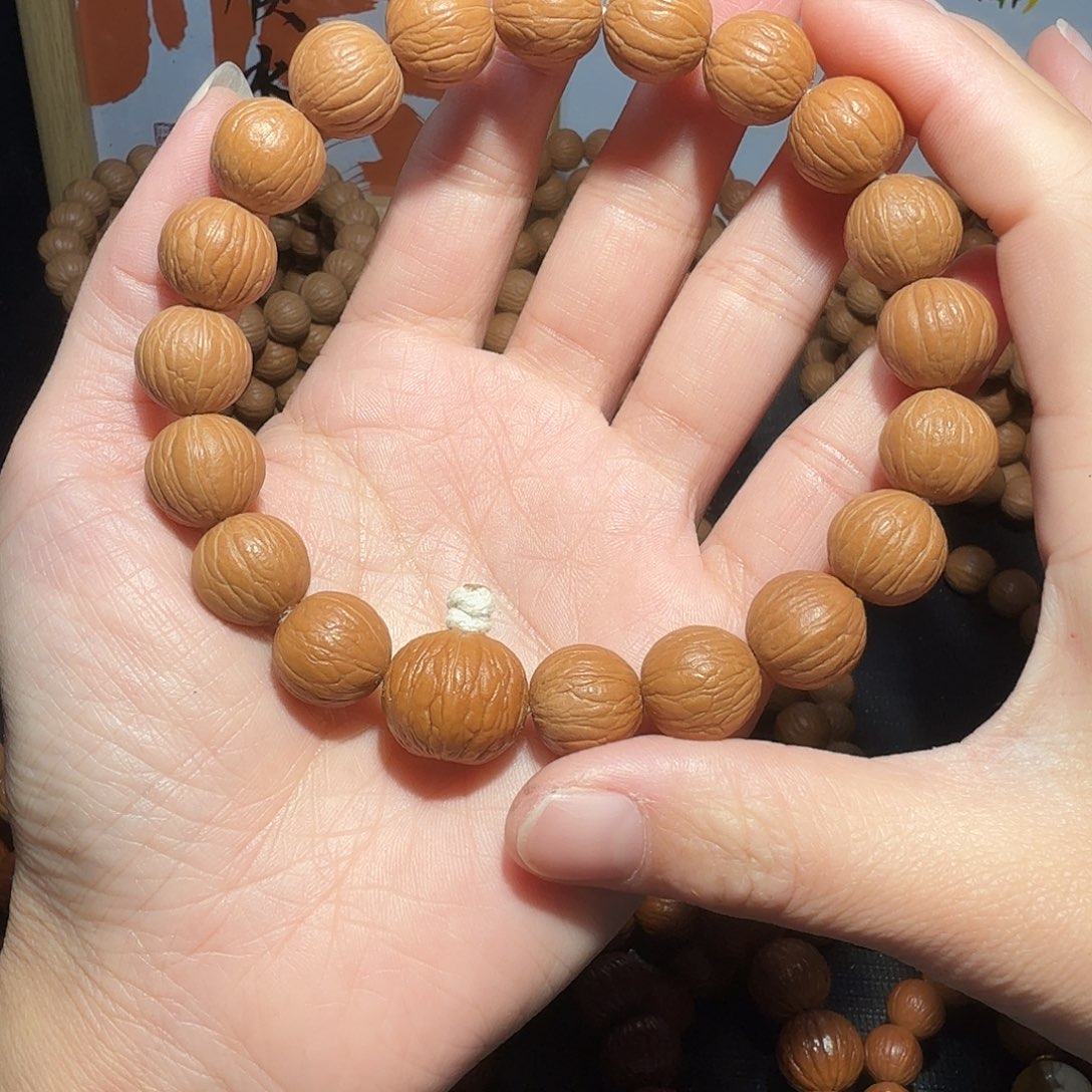 核桃原皮原色聚宝盆手持13