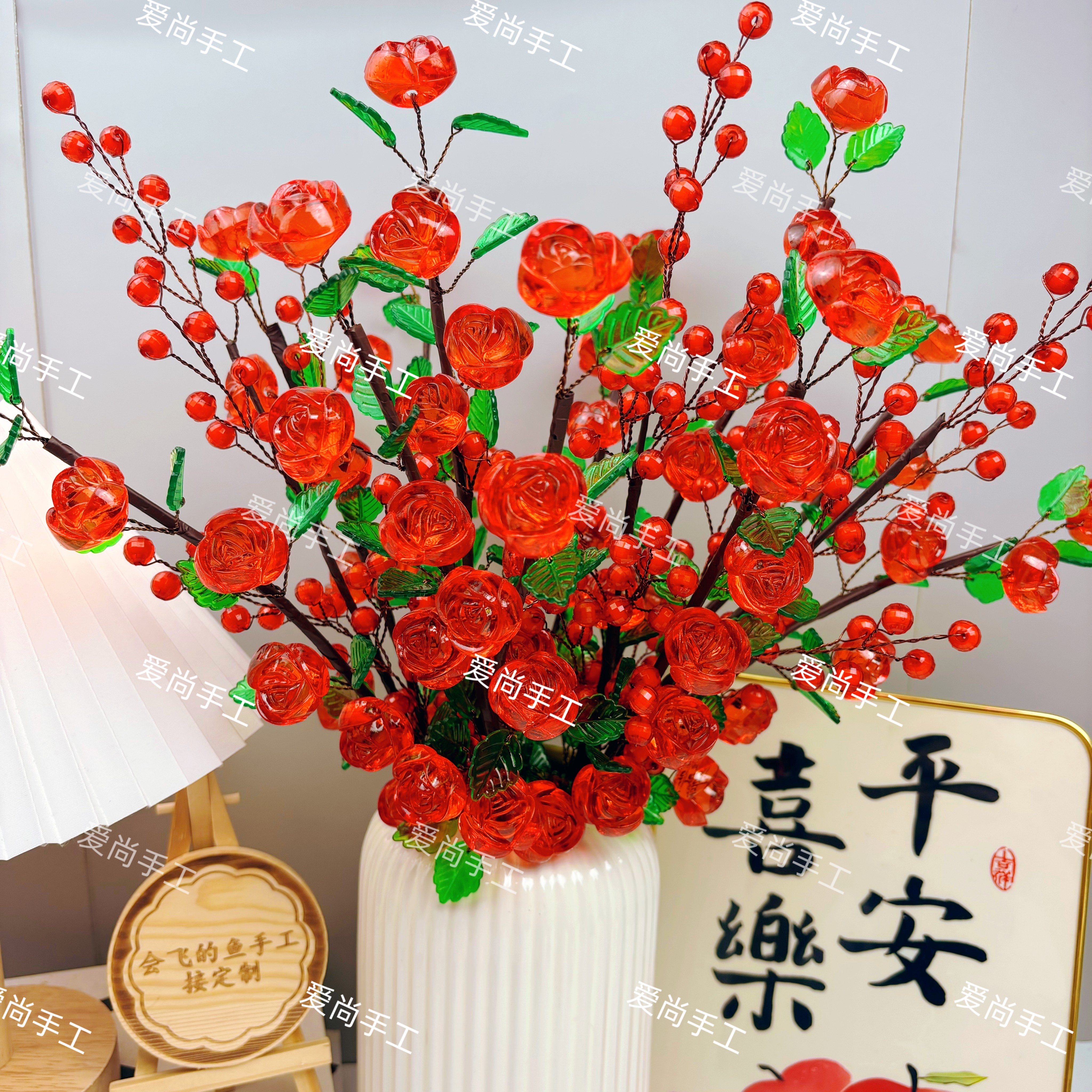 2025新品，拍2单送剪刀中桌红运玫瑰花手工DIY材料 包