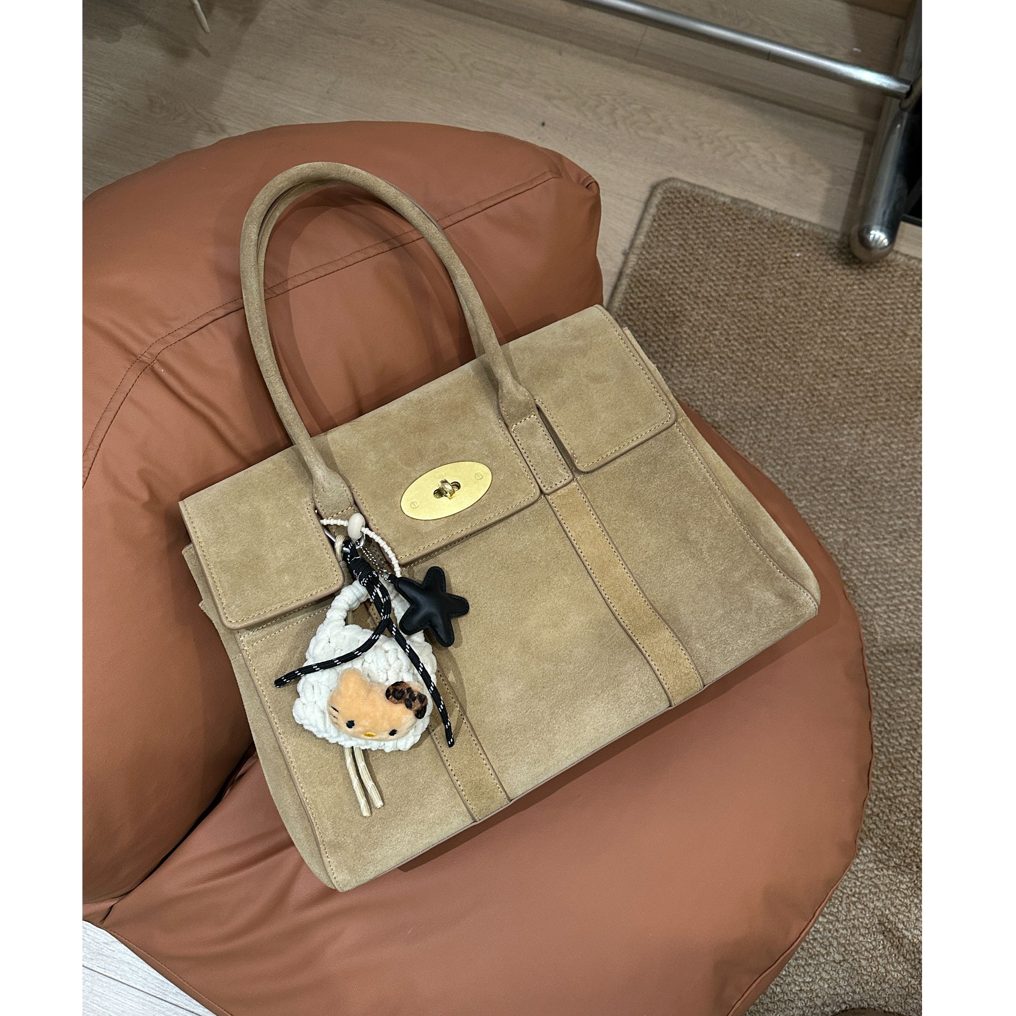 手提包磨砂无肩带包盖通勤风单根手拎包