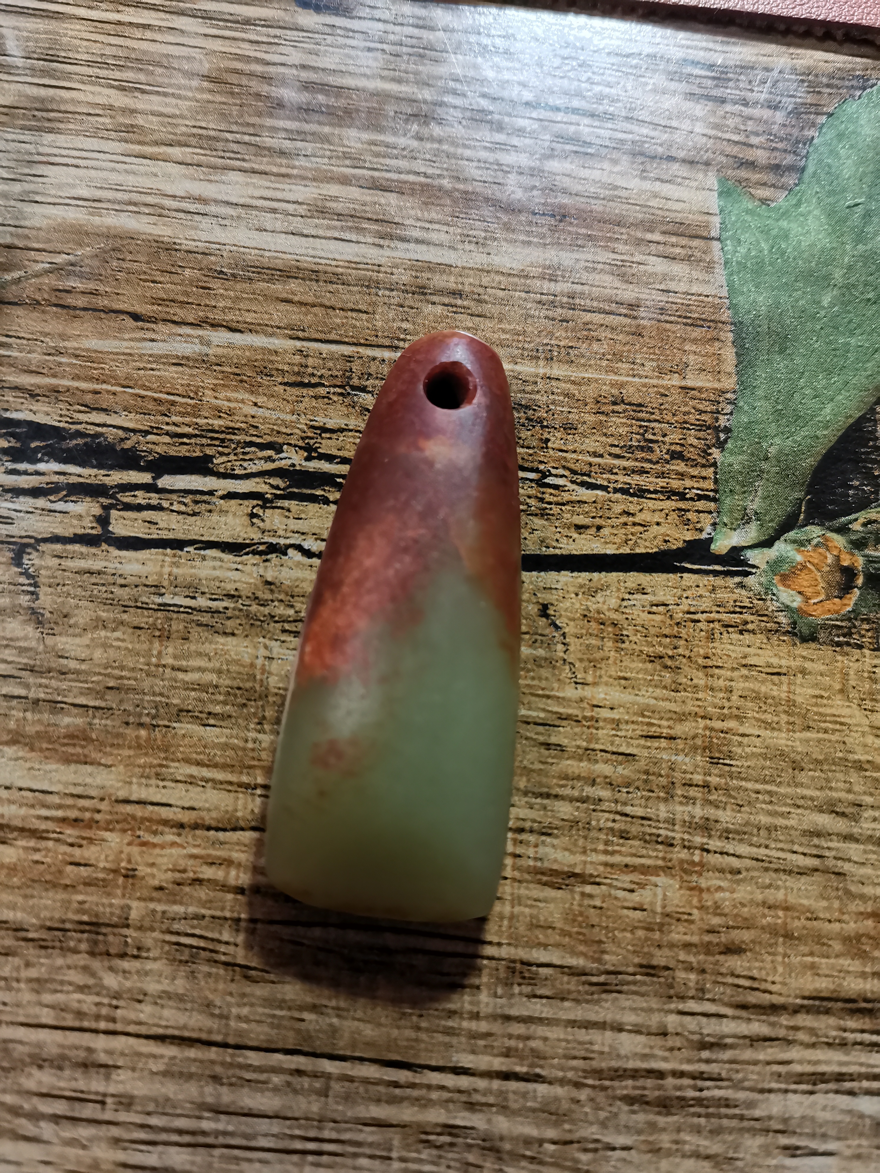 非金属木质吊坠 红山文化半皮半肉