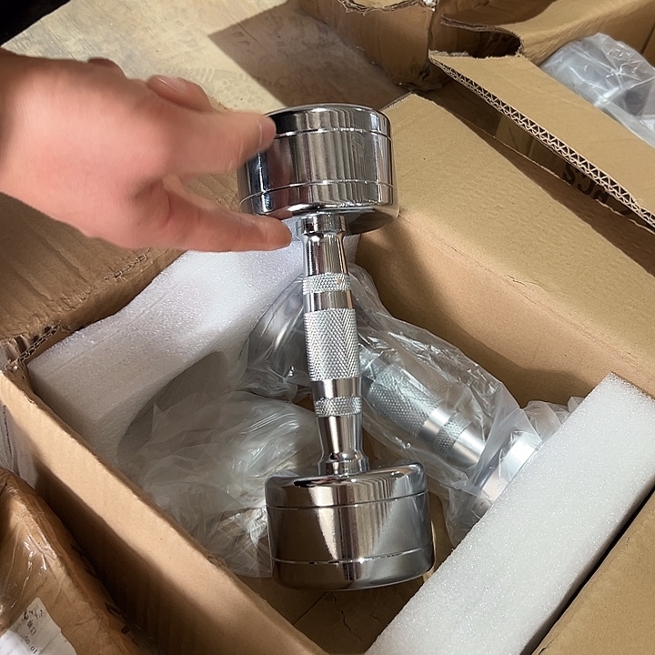 全新电镀纯钢小头哑铃5公斤一对