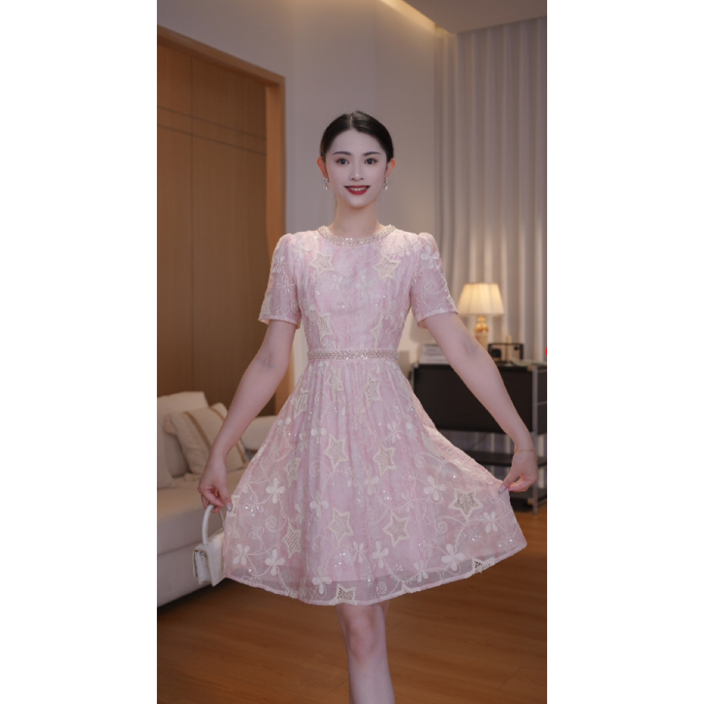 【古蔓诗福利款】2105夏季新款气质收腰连衣裙