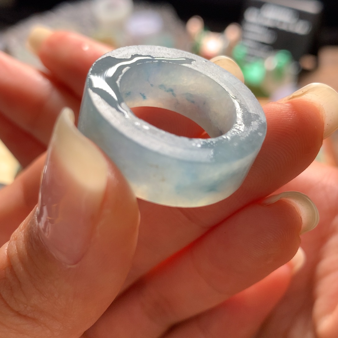 定制翡翠未镶嵌翡翠特色蓝莓紫14-16#