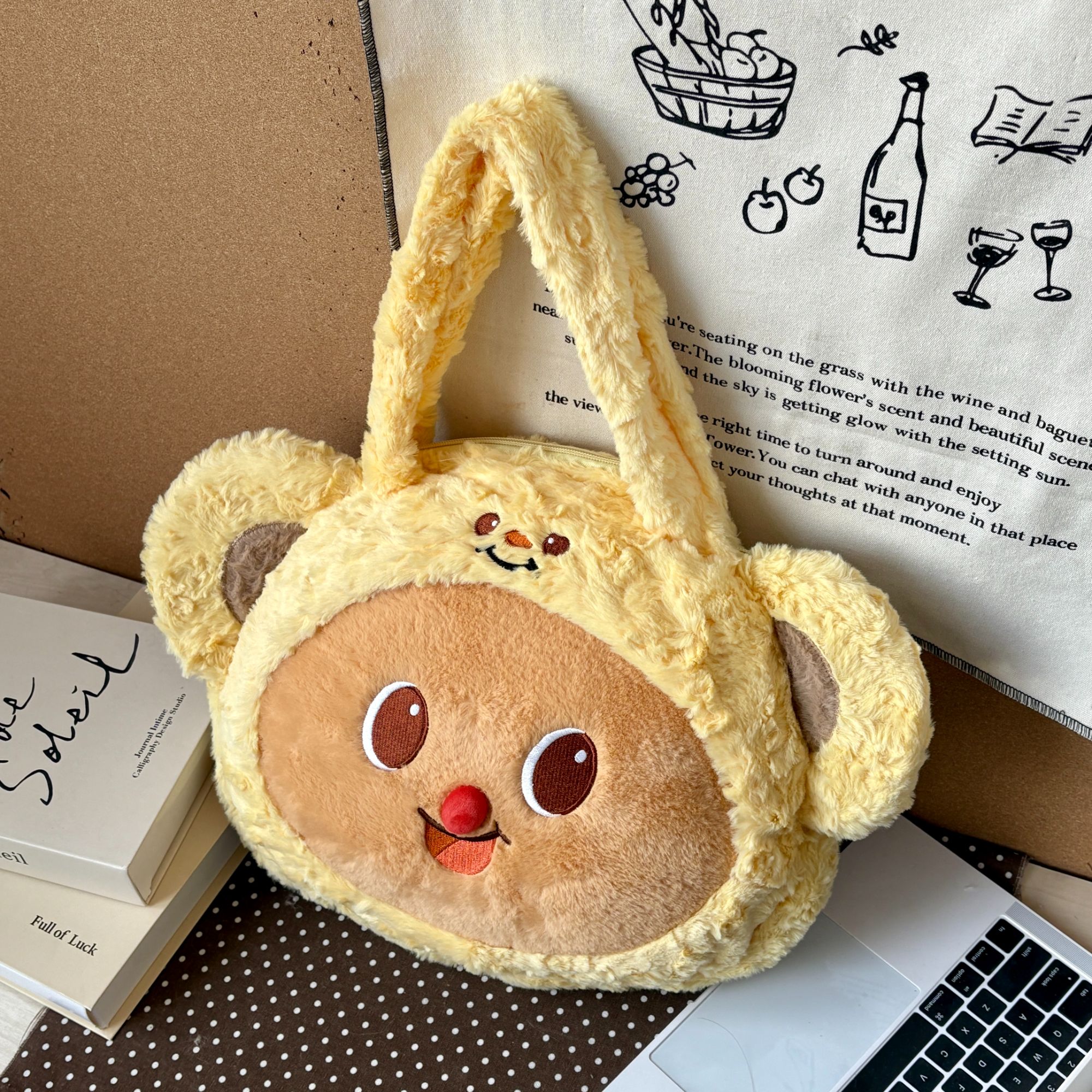 JuanJuan自制黄油小熊秋冬限定单肩包b415