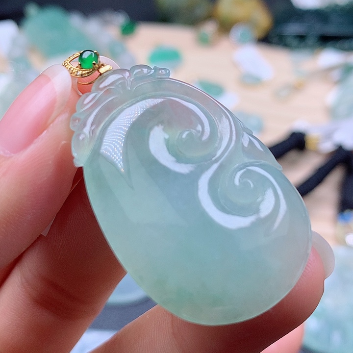 【闪购商品】翡翠颈饰18K金镶嵌樂*翡翠吊坠