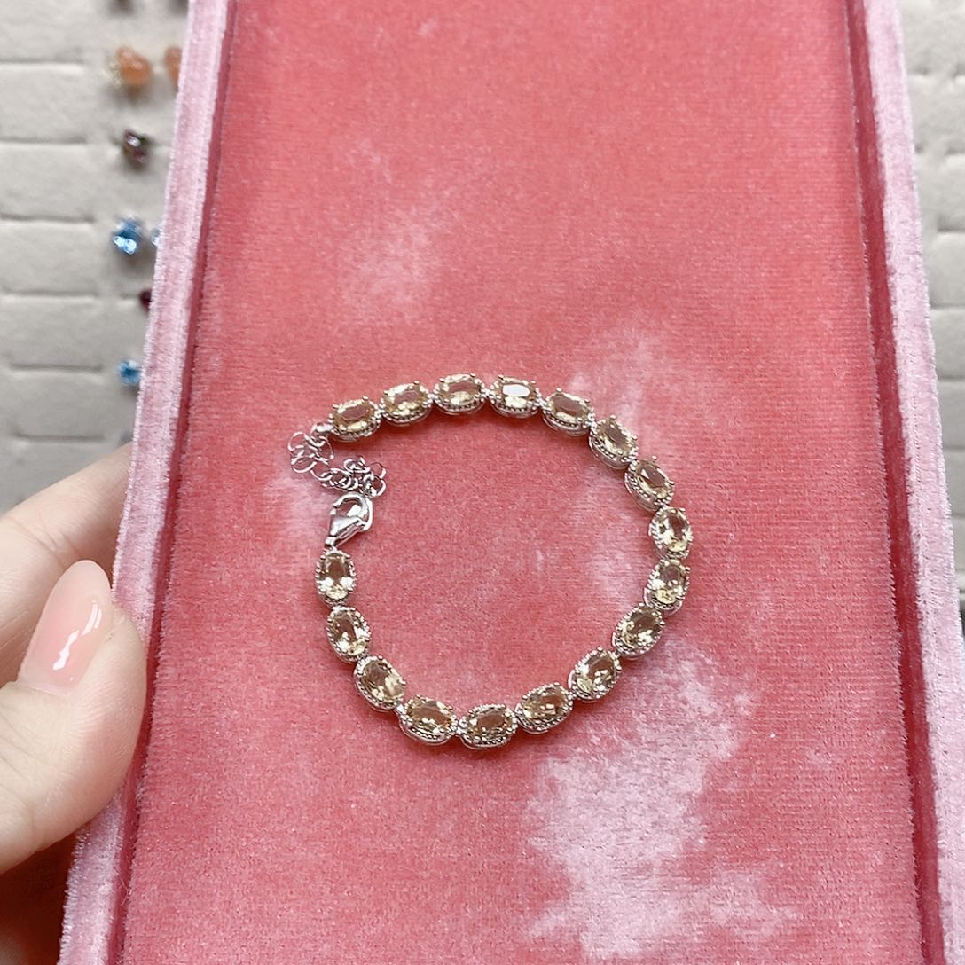 水晶手链银S925镶嵌手链