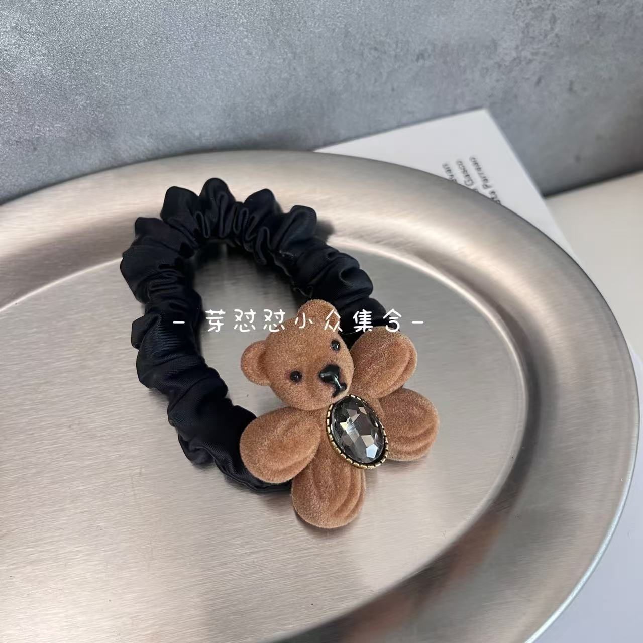 芽怼怼韩国小熊花小发圈 06353