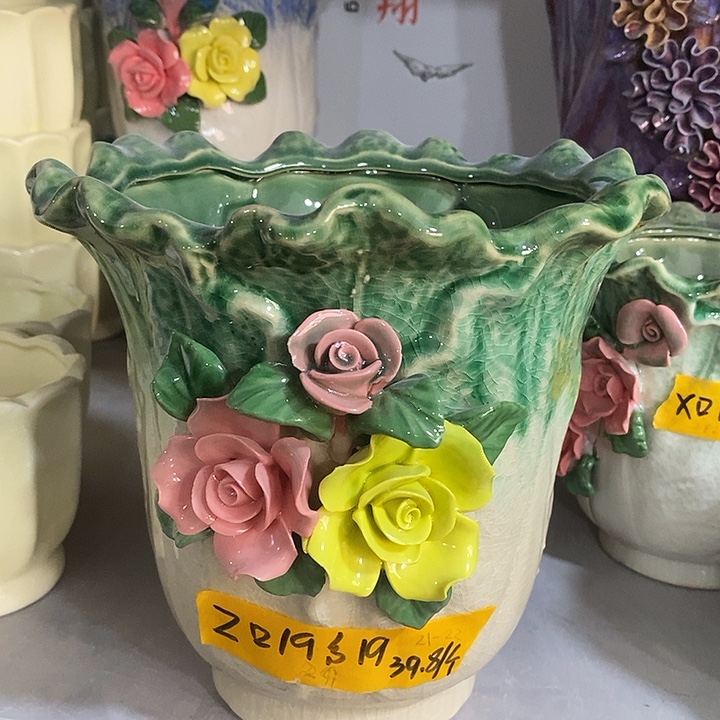 陶摆件凑单满12包邮发 好盆有孔外口 19外高19