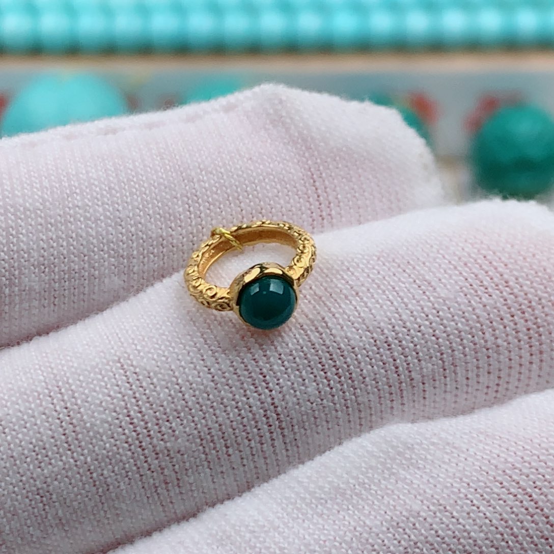 绿松石18K金镶嵌发饰