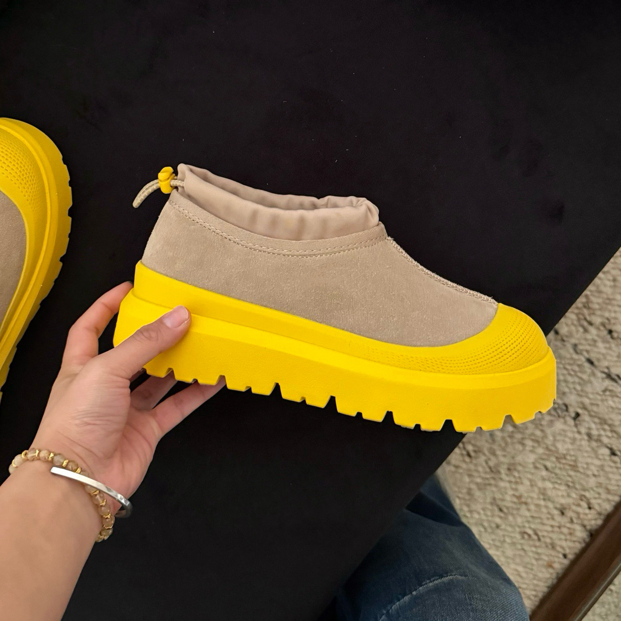 低帮一博羊皮毛一体雪地靴厚底增高保暖男女款冬季户外潮流情侣鞋