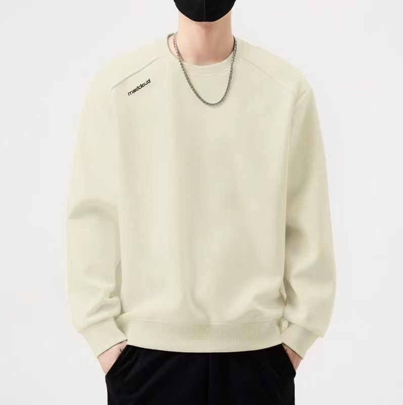 拼接刺绣时尚休闲情侣潮流宽松舒适运动套头百搭圆领长袖卫衣2066