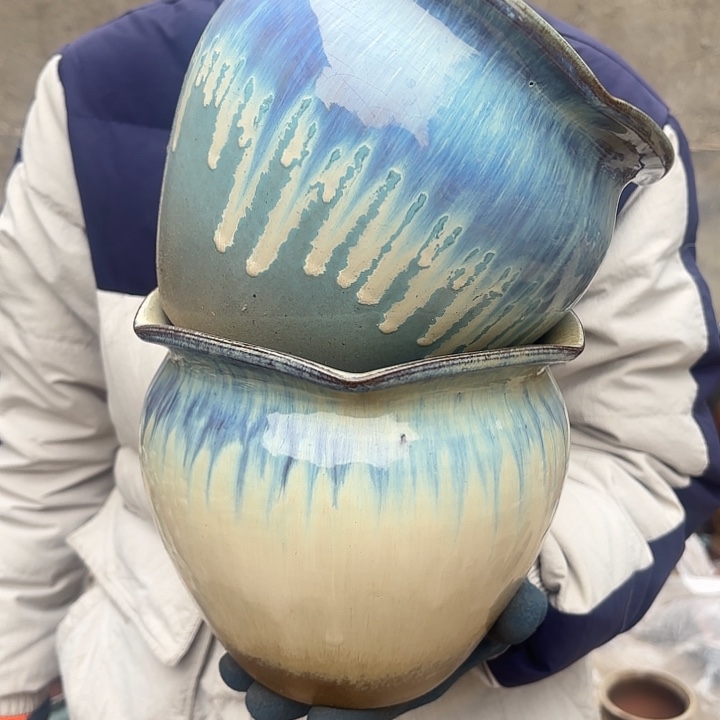 紫砂茶碗精品两个口径20*19