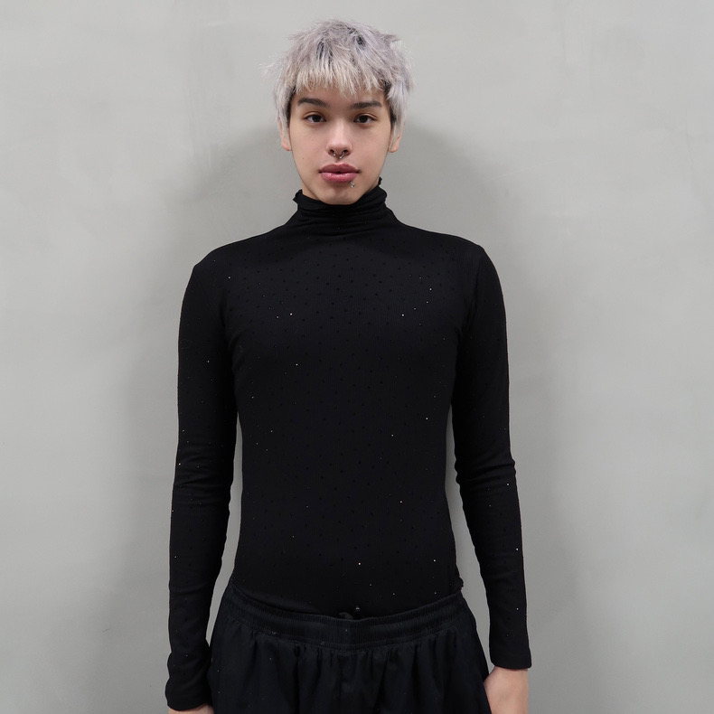 【DB QUEEN原创】MANDALA设计磨毛堆堆领水钻百搭男女同款打底衣