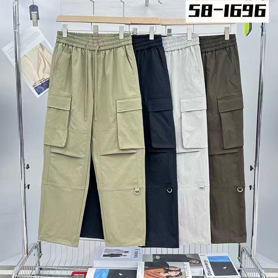 58-1696#【秋款工装裤】青少年潮流时尚百搭宽松直筒工装休闲长裤