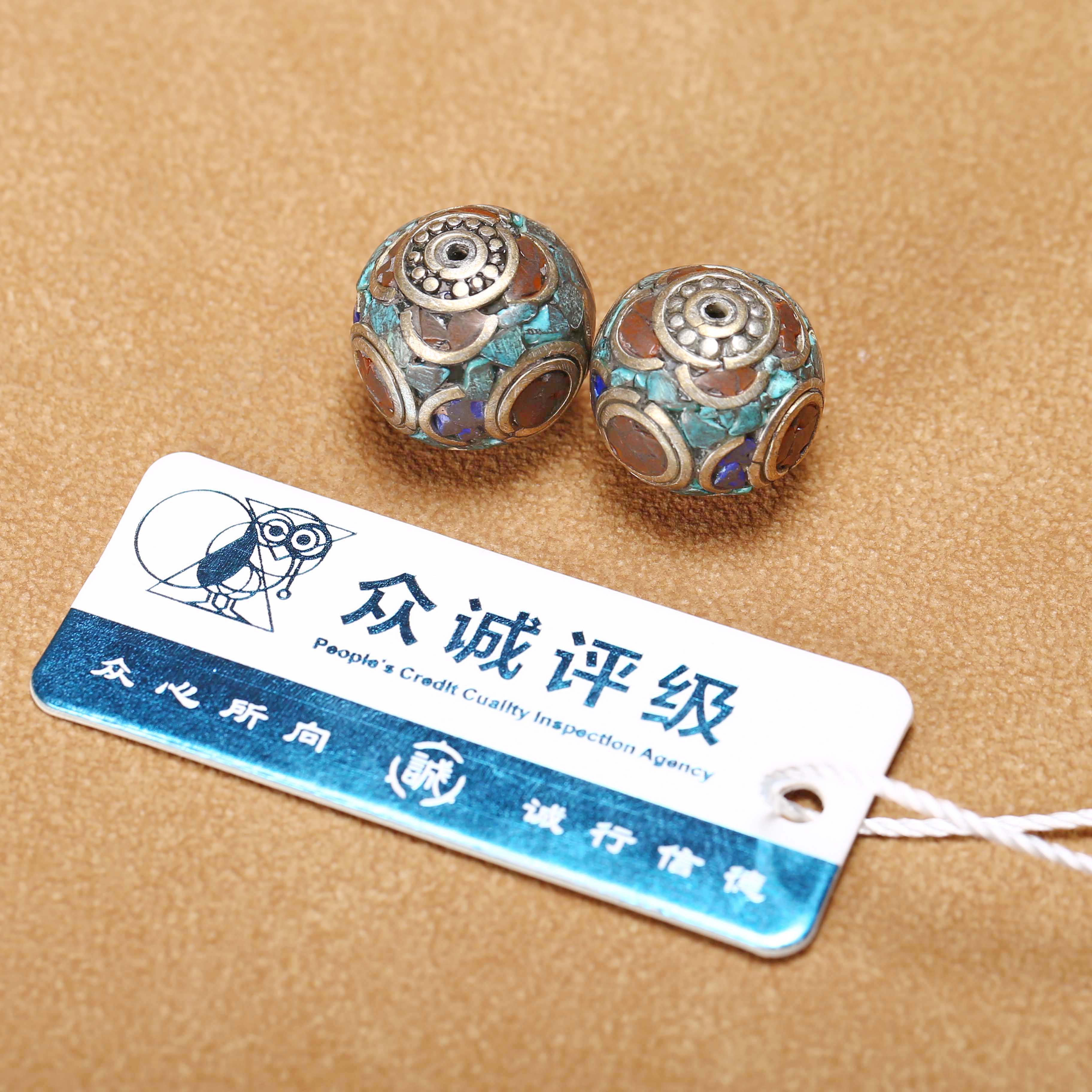 【济文阁】JFYG25011835清代 铜嵌多宝对珠