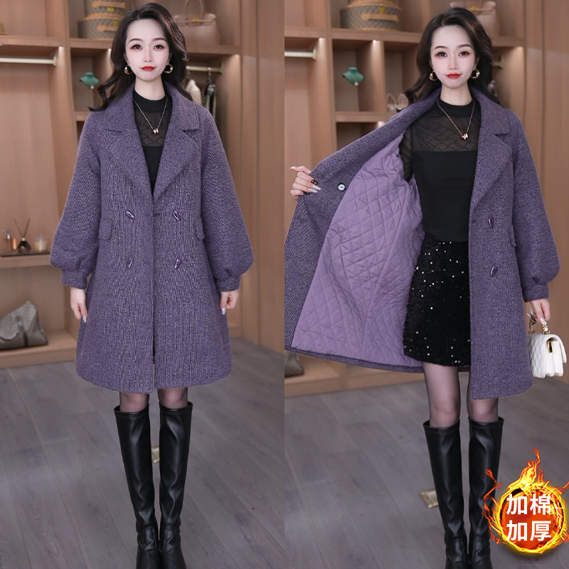 琪琪女装新款气质时尚大气减龄休闲收腰显瘦棉衣中长款28977