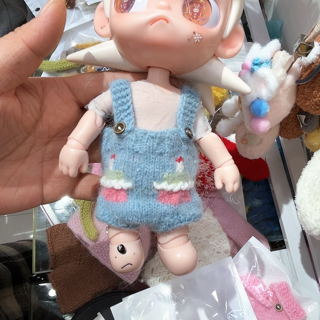 蓝色针织背带裤新款