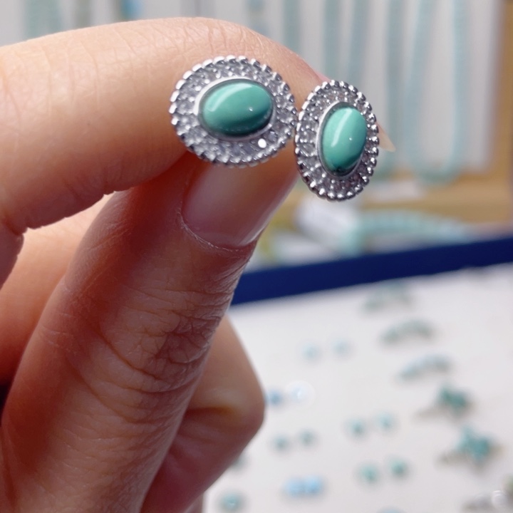 绿松石银S925镶嵌颈饰