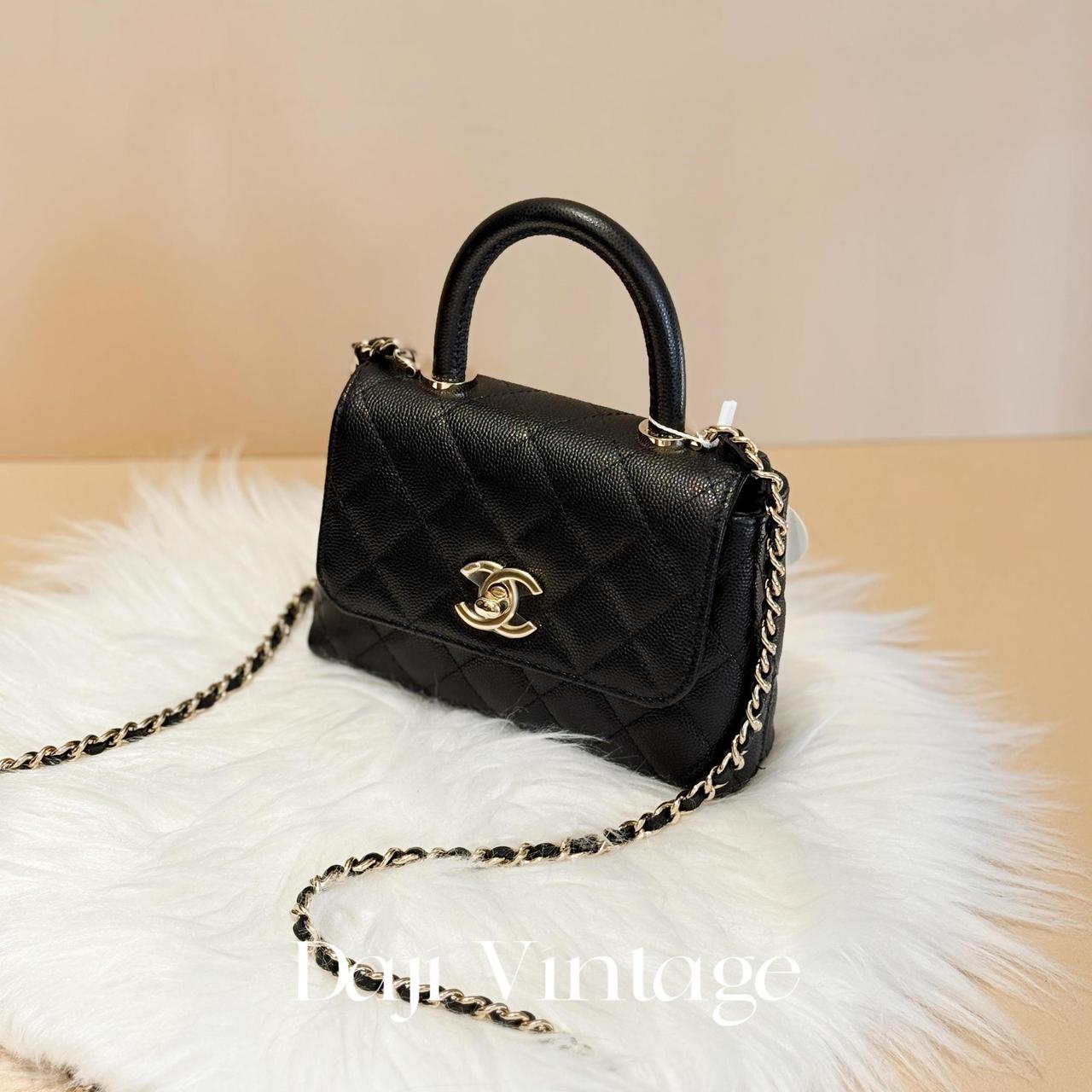 99新 Chanel/香奈儿 大吉中古/黑金cocohandlenano