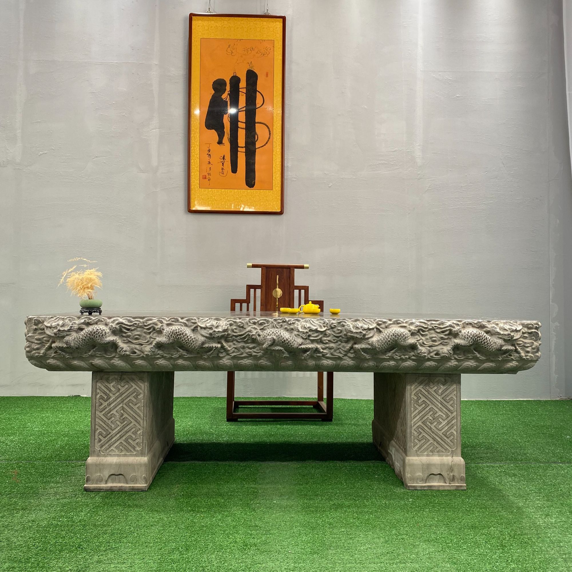 天然石材雕刻石桌石雕不含安装和卸货