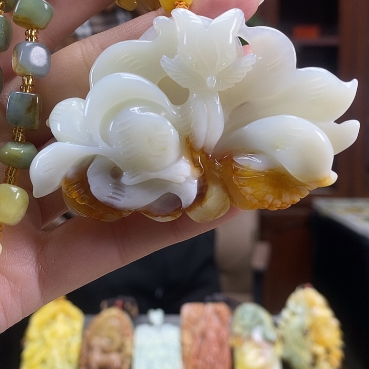 蛇纹石玉未镶嵌颈饰