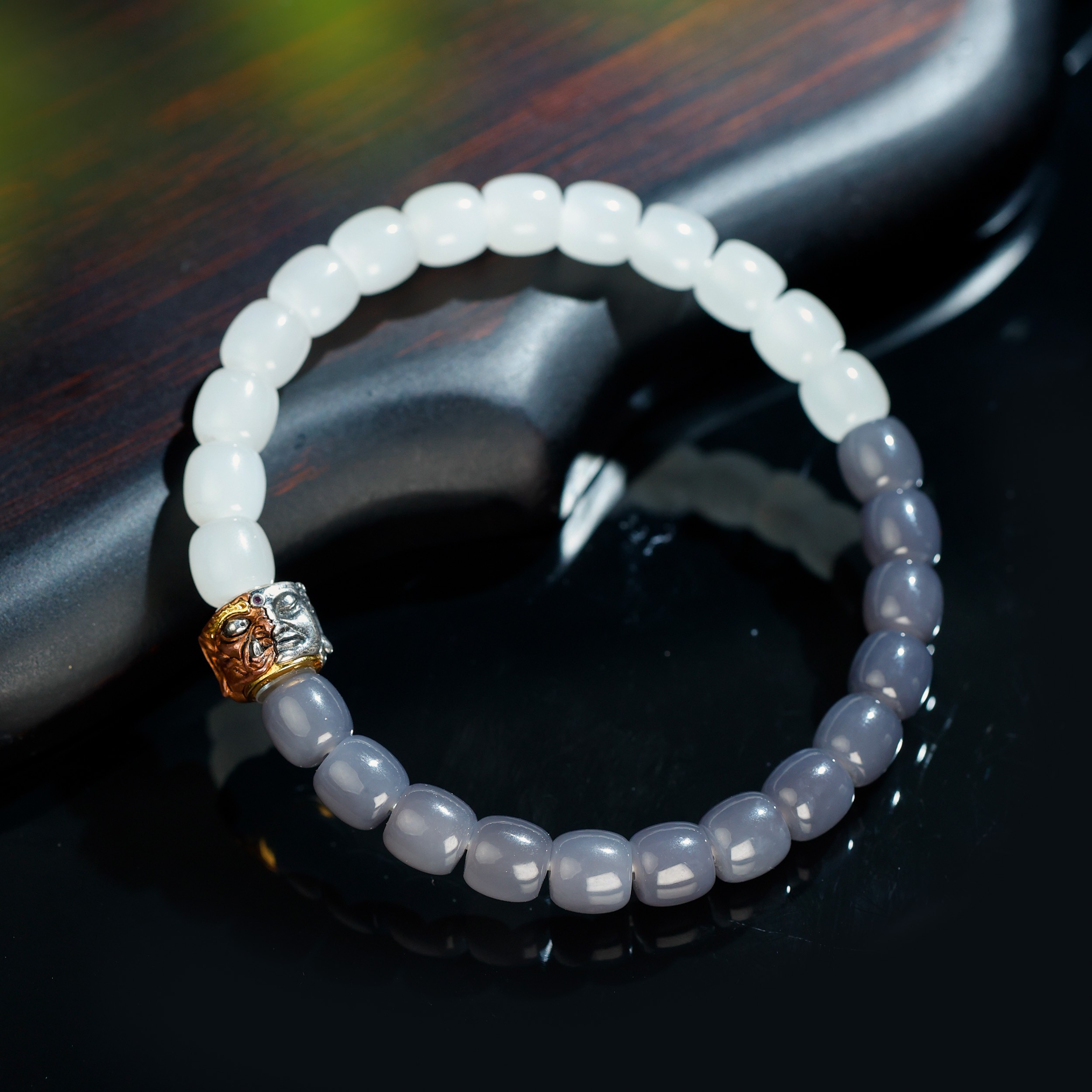 白玉世家一念间/和田玉半山半水归元手串