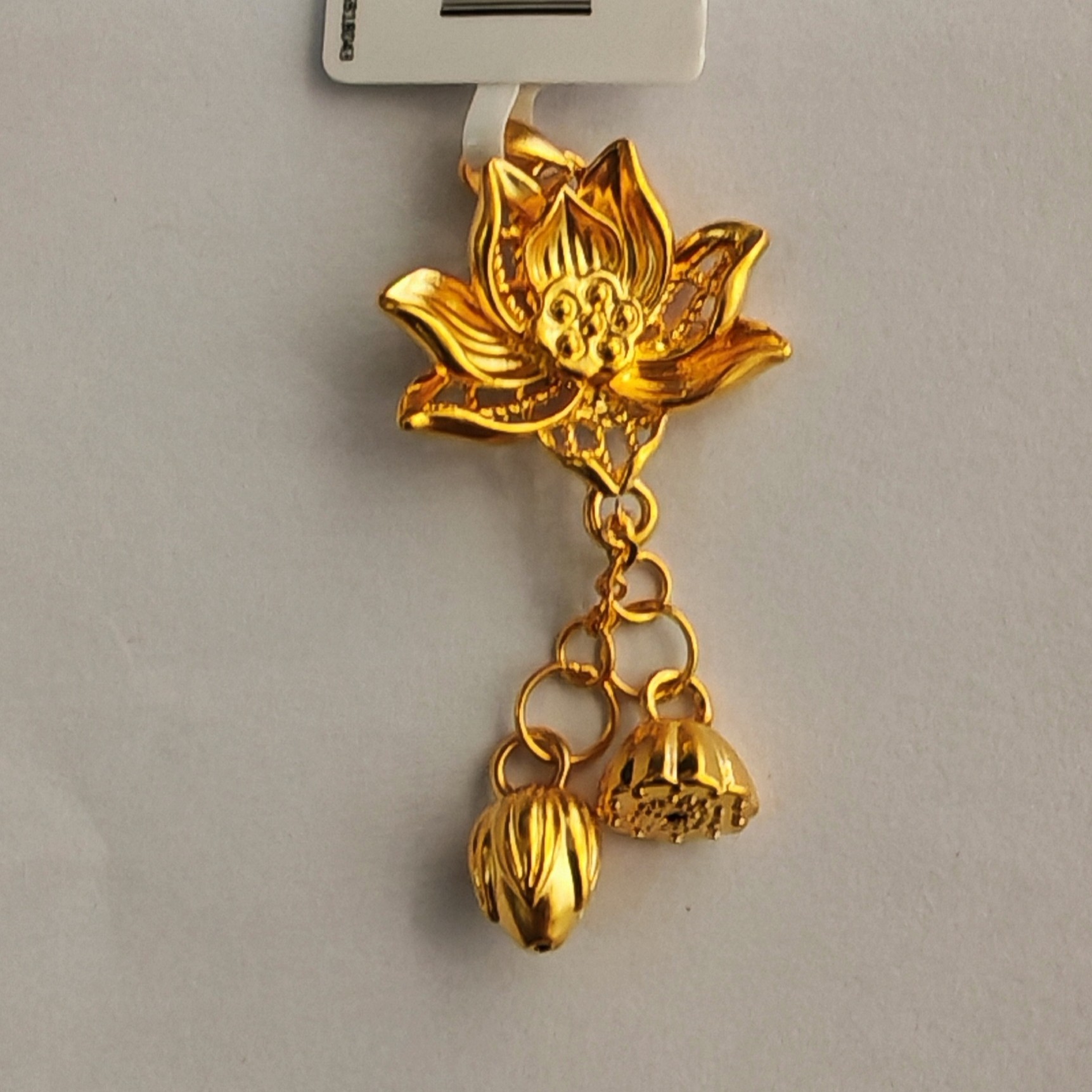 【莹莹专享】足金999饰品 莲花两世欢吊坠 1.13 GP