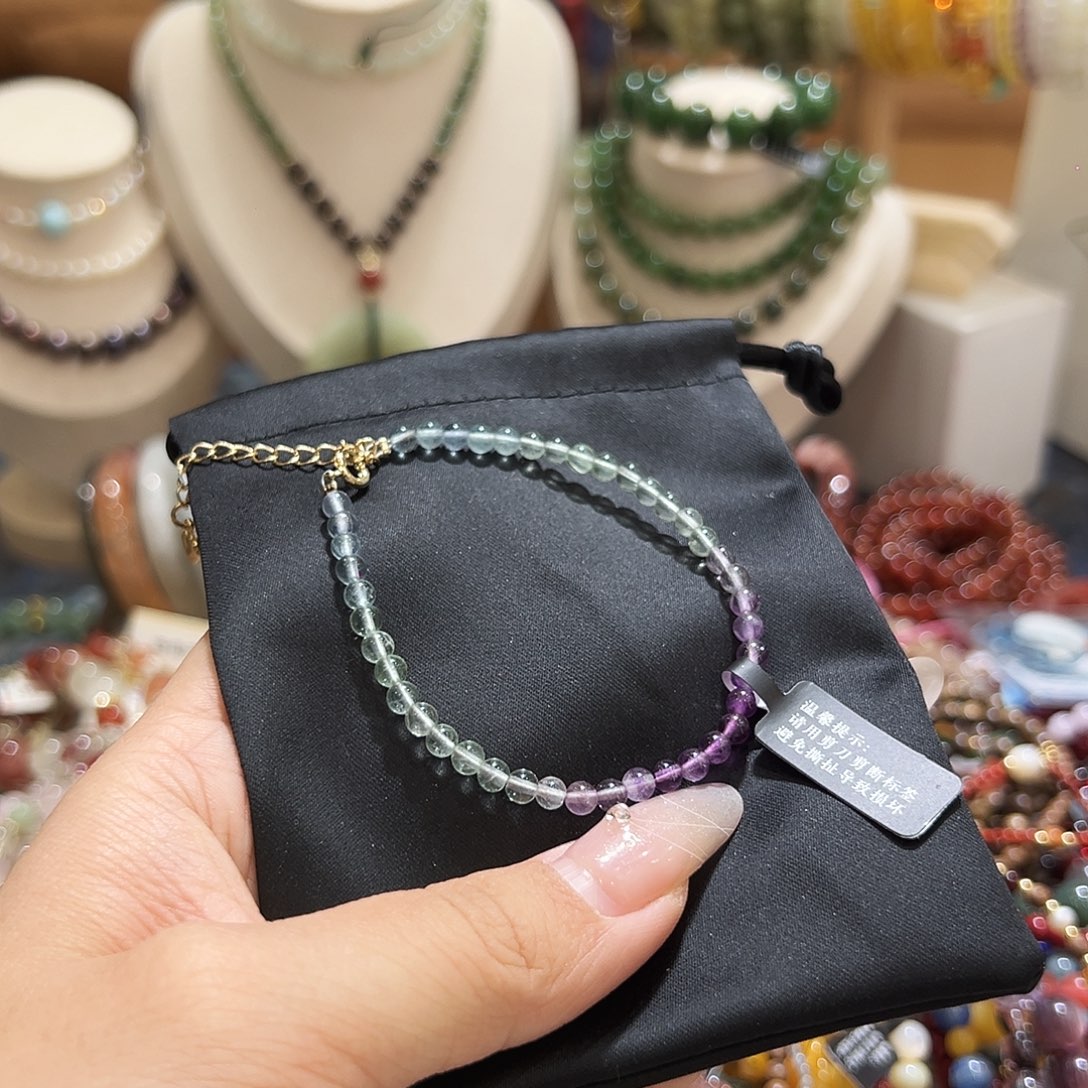 银S925镶嵌手链萤石