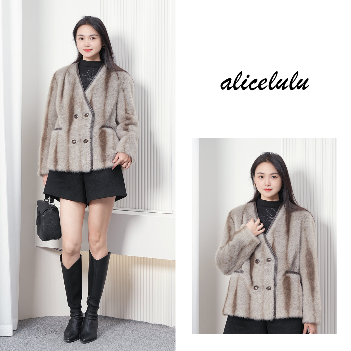 alicelulu“富养自己”毛绒外套软糯舒适富贵优雅 S2145841Ur