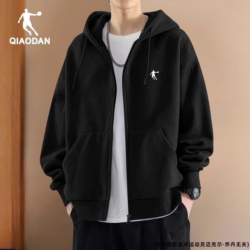 乔丹外套男连帽开衫卫衣2025秋冬新款休闲上衣男士跑步运动服男装