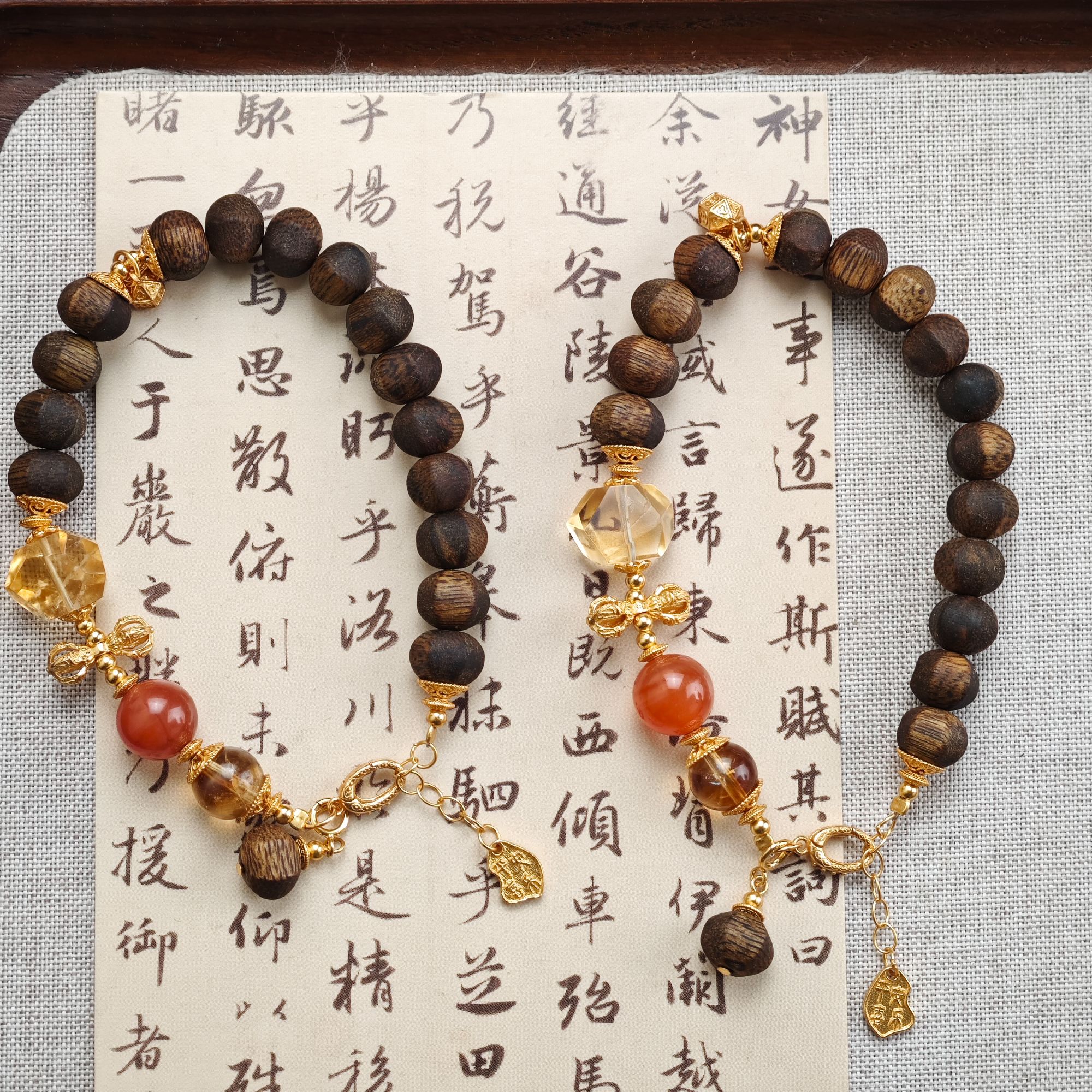 沉香沉香灯笼珠称心如意单圈手串(多样性发货 发其一)