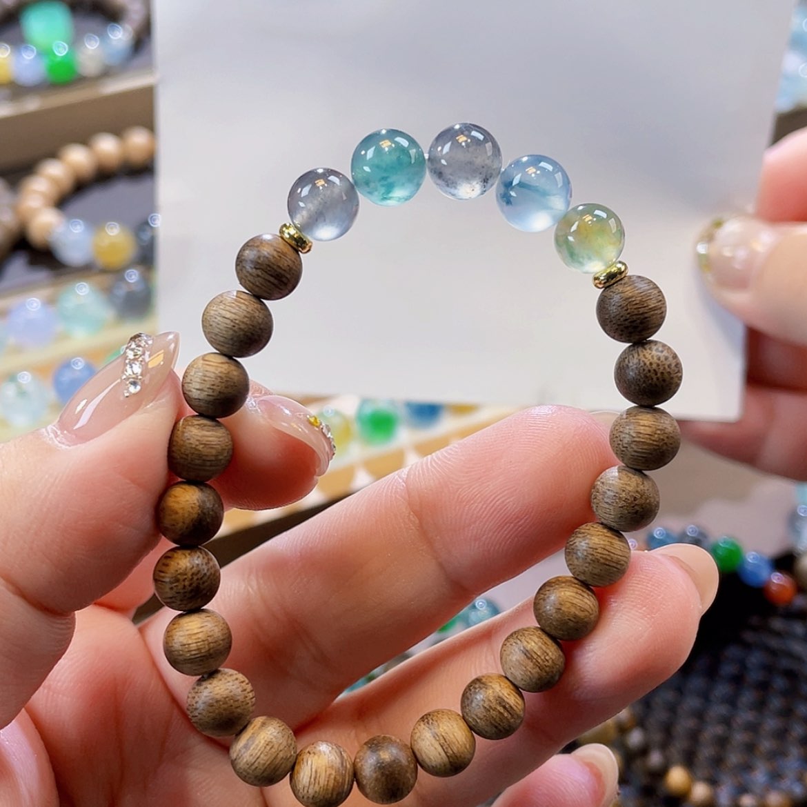 【闪购商品】未镶嵌手链翡翠冷色多宝