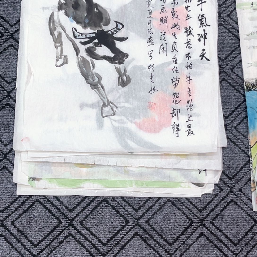 国画张燕老师三尺斗方花鸟作品赵