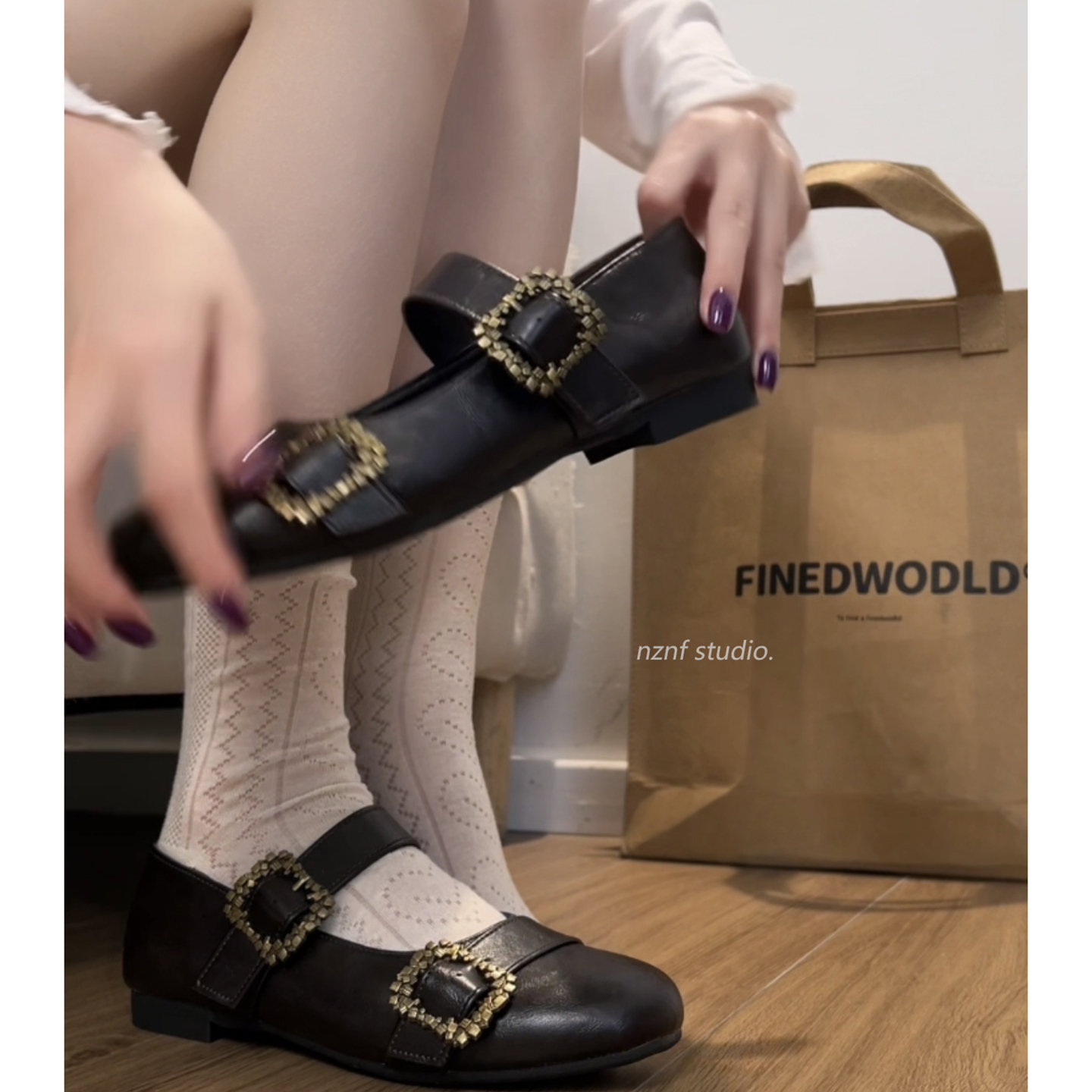 黑色复古圆头内增高平底浅口单鞋女2025新款秋季百搭法式玛丽珍鞋