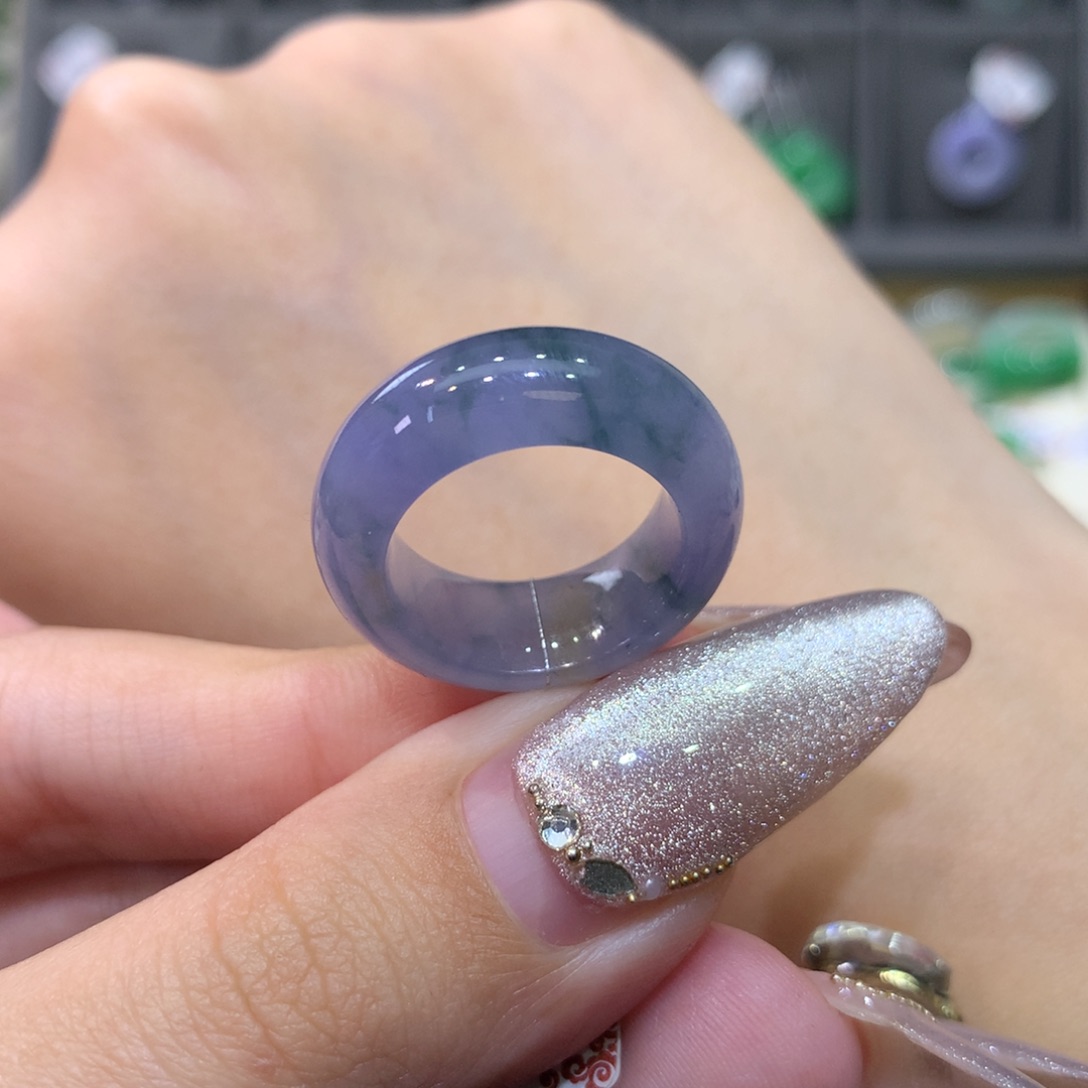 翡翠戒指未镶嵌9-10莫奈花园