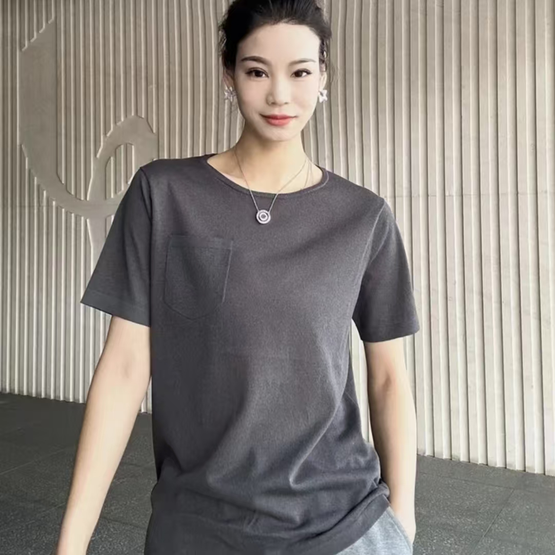 AMASS/阿玛施短袖圆领女纯色夏季短袖时尚休闲上衣洋气5399423