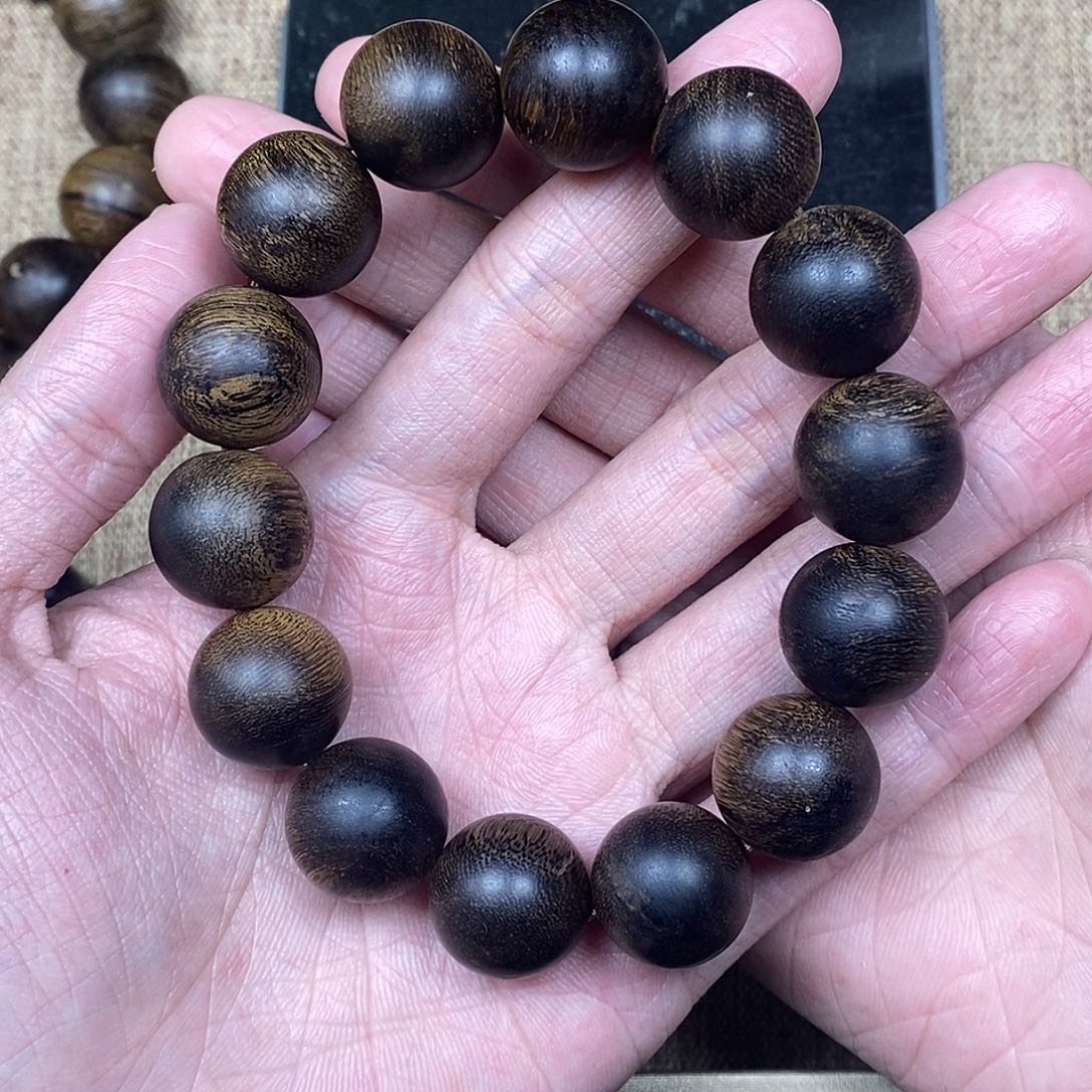 沉香手串宸**框越南芽庄白棋楠